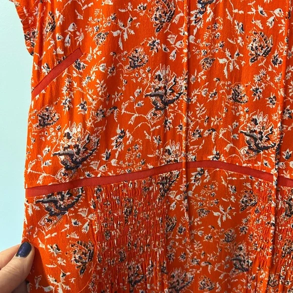 Comptoir Des Cotonniers Orange Red Sundress Size S - Picture 10 of 11